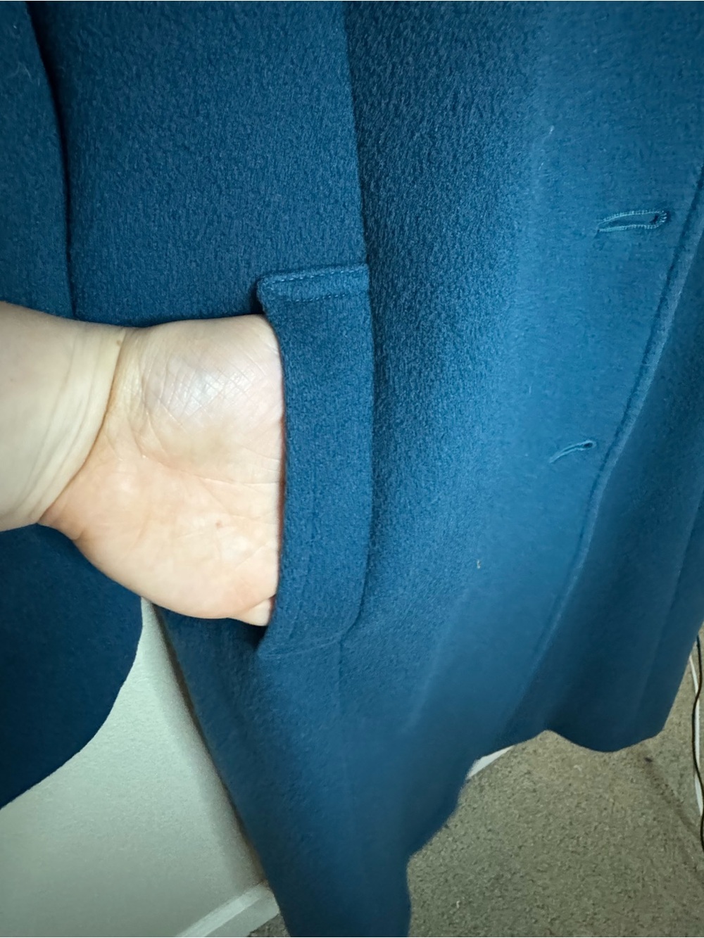 Vintage Pendleton Blue Teal Long Wool Coat Size 8 Made USA Full Length - Picture 3 of 6